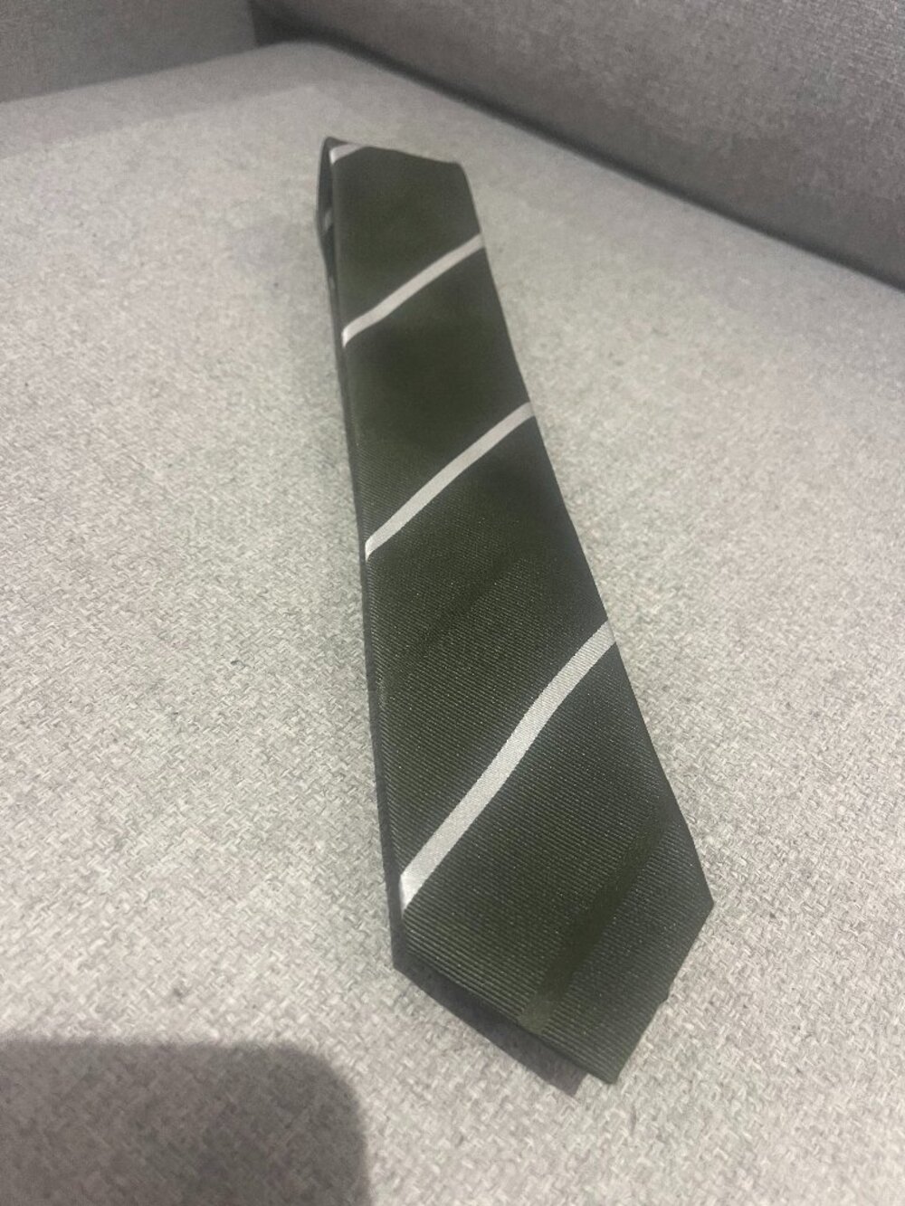Men's Silk Tie. Brand: OLYMP. Green with stripes. NEW. Retail:$79+tax.